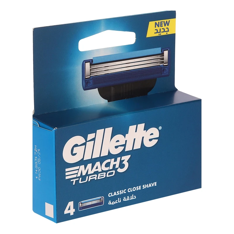 تیغ یدک ژیلت مدل Mach 3 Turbo بسته 4 عددی